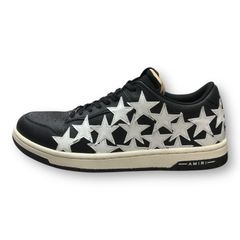 AMIRI Stars Court スニーカー スターパッチ レザー シューズ アミリ  ブラック×ホワイト 29.0cm  90887A3