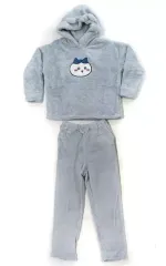 【中古】衣料雑貨 ハチワレ マシュマロフィールラウンジセット(長袖) ライトブルー レディースLサイズ 「ちいかわ なんか小さくてかわいいやつ×GU」