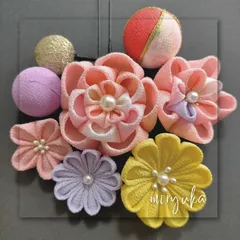 【つまみ細工・和玉髪飾り】和装/振袖/袴/卒業式/成人式/七五三/玉かんざし/ちりめん玉