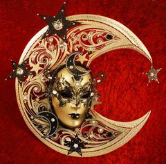 ベネチアンマスク Bauta Ducale Venetian Total Black | Papier Mache Wearable Venetian Masks