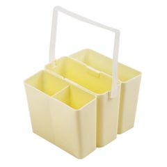 コンパクト バケツ ペイントブラシワッシャー バケツ 学校 筆洗い 美術 絵具 持ち運び 筆 (ベージュ 筆洗 3in1) ideamall