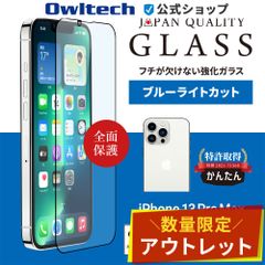 【アウトレット/お買い得品】iPhone 13 Pro Max対応 全面保護 強化ガラス 光沢・ブルーライトカット 貼り付けキット付き オウルテック公式