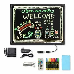 足なし電飾看板 30×40 LED看板【専用カラー蛍光ペン付】ライティングボード 光る看板　LEDボード 電子看板 光る看板 看板 ライティングボード メッセージボード 手書き メニュー カフェ バー