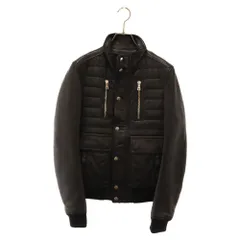 BALMAIN (バルマン) ジップデザイン レザージャケット ブラック W4HT833C685のサムネイル
