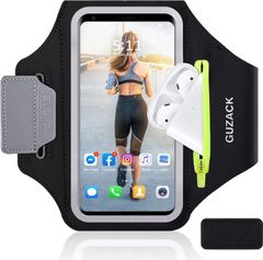 【数量限定】腕 ポーチ 携帯ホルダー ランニング 顔認証 タッチ操作 ランニング 小物収納 ジョギング スマホケース スマホポーチ アームバンド 薄型 防水 スマホ しかっり 6.8インチ GUZACK 緑
