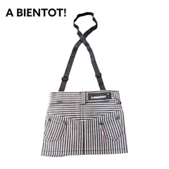 【新品未使用】A BIENTOT! アビエント ブラックヒッコリースカート デニムスカート サスペンダー付き ワンピース デニム ペットウェア