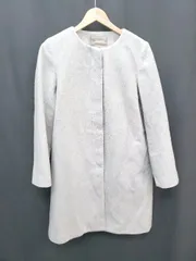 ◇ A day in the life UNITED ARROWS 長袖 ノーカラーコート サイズ40 グレー系 レディース P  【1405290002298】