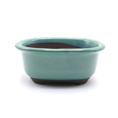 【未使用】盆栽鉢 5号 小判エン付鉢 緑色 織部釉 瀬戸焼 陶器 深め 山野草 雑木 松柏 小品 小さい 約16センチ 植木鉢 苔 うめきち盆栽用品店