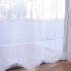 【レースカーテン】カラフルな色合いのシンプルなライン　無地調　巾100cm×丈176cm　2枚組
