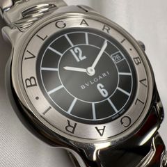 ブルガリ BVLGARI ソロテンポ ST35S クォーツ ブラック×シルバー 35mm レディース【中古】