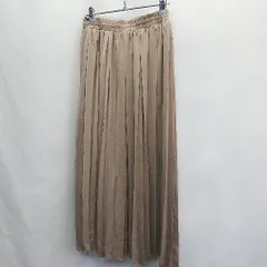 ◇ Θ saloon サルーン ウエストゴム マキシ フレアー スカート サイズM ブラウン系 レディース E  【1410290002735】
