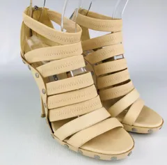 JIMMY CHOO★ジミーチュウ・レディース レザー切替し マルチストラップ パンプス(36.5)イタリア製 ブランド レディース靴 カジュアル ビジネスのサムネイル