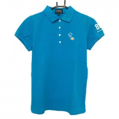 ★特価★パーリーゲイツ 半袖ポロシャツ ブルー 袖ロゴ刺しゅう レディース 0(S) ゴルフウェア PEARLY GATES