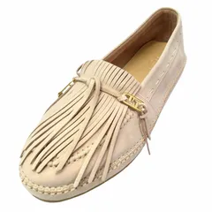 未使用 23ss フェンディ FENDI FFロゴ オーロック モカシン ローファー フリンジ スリッポン カーフスキン レザー シューズ 7P1589 ズッカ柄ソール 6 （25cm） ベージュ メンズ ▽２のサムネイル