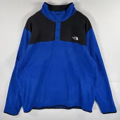 古着 ザ・ノースフェイス THE NORTH FACE フリーストレーナー ハーフ スナップボタン ツートンカラー アウトドア 大きいサイズ XXL  ブルー メンズ