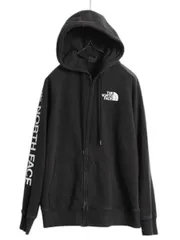 【お得なクーポン配布中!】 ノースフェイス フルジップ プリント スウェット フード パーカー レディース М / The North Face アウトドア トレーナー 袖プリント 黒