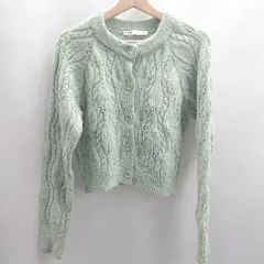 ◇ ⊇ ZARA ザラ 長袖 ニットカーディガン サイズS グリーン レディース E  【1503050021517】