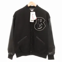 アズールバイマウジー AZUL by moussy BUTWIN 23AW 別注 スタジャン スタジアムジャンパー ジャケット ロゴワッペン 袖フェイクレザー 251GAT30-213H 黒 ブラック M /TZのサムネイル