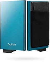 パシフィックブルー [zepirion] キャッシュレスに最適化 クレジットカードケース スキミング防止 磁気防止 スライド式 スリム 薄型 アルミニウム メンズ レディース Quick Wallet 2 (パシフィックブルー)
