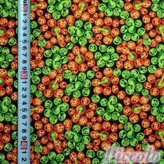 USAコットン　Anna Maria's　トウガラシ　グリーン×レッド　約53cm×約50cm（カット済）　FB-2486