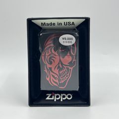 ✨新品、未使用✨ ZIPPO HALF OF SKULL レッド
