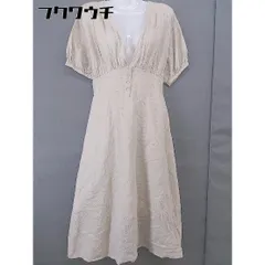 ◇ w closet ダブルクローゼット 総刺繍 五分袖 膝丈 ワンピース サイズF ベージュ レディース  【中古】 【1112160002547】のサムネイル