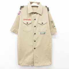古着 半袖 ボーイスカウト シャツ キッズ ボーイズ 子供服 90s ベージュ カーキ 25jun06
