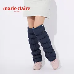 新品未使用！ 中綿レッグウォーマー ネイビー 紺 レディース  ゴルフウェア 裏起毛 保温 暖かい 長さ調節可能  防寒  スポーツ アウトドア marie claire マリクレール  フリーサイズ 732924 秋 冬