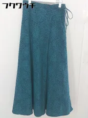 ◇ OPAQUE.CLIP 総柄 ロング フレア スカート サイズ38/M ブルー グリーン ブラック系 レディース  【中古】 【1201110004707】