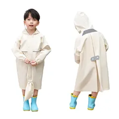 レインコート キッズ カッパ 子供 ランドセル 男の子 女の子 こども用レインコート レインポンチョ 子供 雨具 雨合羽 軽量 防水 速乾 夜間反射 ツバ 収納袋付き 薄型 レイングッズ 梅雨 豪雨 自転車 通園 通学 キャンプ アウトドア ベージュ XL