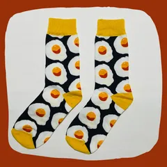 目玉焼き 厚手 クルーソックス #147