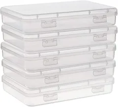 BENECREAT 5個15.1x10.9x2.6cm長方形小物収納ケース プラスチックケース 電子部品収納ケース パーツ収納ボックス 小物収納ボックス クリア(15.1x10.9cm,  高さ2.6cm)