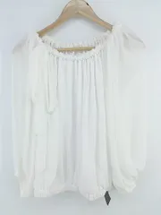 ◇ ◎ ●未使用● titivate 可愛い ボリュームスリーブ シアー 長袖 ブラウス カットソー サイズF ホワイト系 レディース P  【1306120005482】