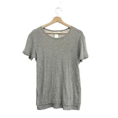 【最高級・美シルエット】エルメス リネン×シルク 杢グレー 半袖Tシャツ M相当 最高級・美シルエット】エルメス リネン×シルク 杢グレー 半袖Tシャツ