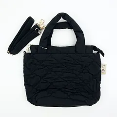 スヌーピー 2WAY キルティングトートバッグ(M) ブラック SNOOPY