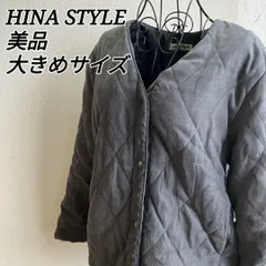美品⭐️ ヒナスタイル HINA STYLE キルティング ジャケット コーデュロイ アウター ブルゾン ノーカラー スナップボタン 羽織 厚手 ミリタリー 大きめ オーバーサイズ ゆるダボ 起毛 防寒 しまむら コラボ グレー