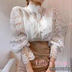 美品✨エラディエレースブラウス Gigot sleeve lace blouse - メルカリ