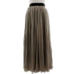 グローバルワーク GLOBAL WORK スカート プリーツ フレア ロング丈 ウエストゴム ブラウン系 茶系 ブラック 黒 F