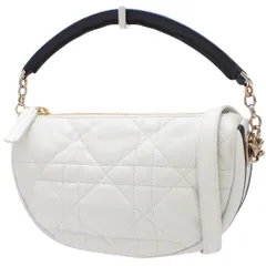 Dior(ディオール) カナージュ ヴァイブ ホーボーバッグ ショルダーバッグ 2WAY 肩掛け 斜め掛け ハンドバッグ ラムスキン ホワイト白 ブラック黒 シャンパンゴールド金具 M7200ONOA_879 レディース 40802091004【アラモード】