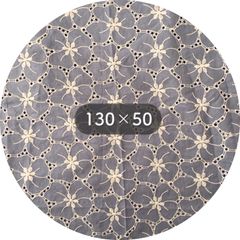 花柄　レース生地　刺繍生地　ライトブルー　130×50