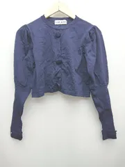 ◇ TINA:JOJUN パフスリーブ ショート丈 かわいい 長袖 カットソー カーディガン サイズＭ ネイビー レディース P  【1310020006814】
