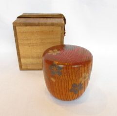 茶道具 輪島塗 塗師 岡本陽斎作 淡々斎好 大堰川棗 共箱 V 6256
