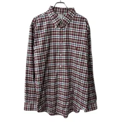 Brooks Brothers 長袖 チェックシャツ 2XL ワインレッド ホワイト ブルックスブラザーズ ボタンダウン 胸ポケット トップス 春物 a710-5661のサムネイル