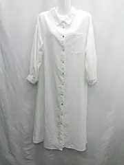 ◇ ⊇ OLIVE des OLIVE バックリボン 長袖 ロング丈 ワンピース サイズF ホワイト レディース E  【1501160015099】