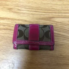 Coach pink mini key case
