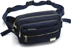 LEZARINO ウエストバッグ ウエストポーチ メンズ レディース 多機能 男女兼用 大容量 軽量( Blue)