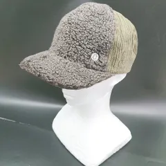 ◇ ⊇ clef クレ 異素材ミックス ボア コーデュロイ キャップ カーキ系 サイズ表記なし メンズ E  【1507160025038】