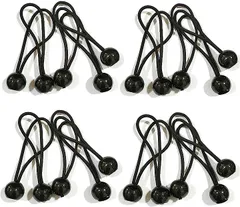 FJmark トラックシート ゴムバンド 軽トラ シートバンド 大型 中型トラック ボール止め ボールバンジー(黒, Small)