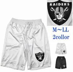 Majestic NFL TEAM APPAREL オークランド レイダース ショートパンツ ハーフパンツ メッシュ仕様   インナー裏地ナイロン仕様　M～LL　NM12ORL0003のサムネイル