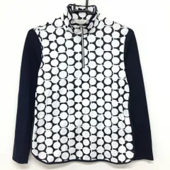 美品 アダバット adabat 瓶総柄 ネイビー 紺 赤 大きいサイズ 42 アダバット adabat ◇吸湿発熱ラインストーンデザイン 長袖プル